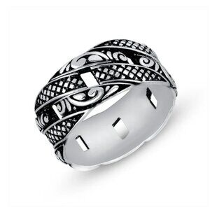 Sterling Silver 925 Oxidized Men's Ring